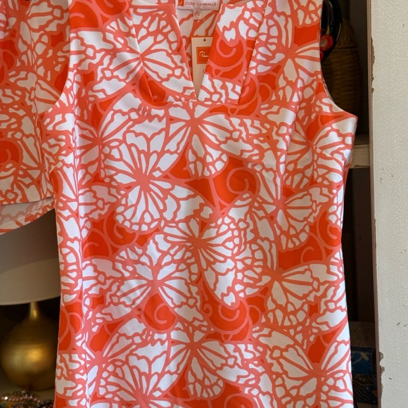 Jude Connally keira v neck tunic top coral wings butterfly shorts set XL - Picture 7 of 9